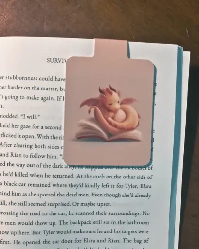 Dragon & Book Magnetic Bookmark