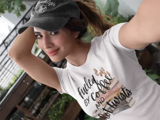 Fueled By Coffee & Plot Twists Women's T-Shirt